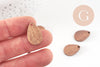 Perle goutte bois, bois naturel, Perle géométrique,perle goutte,création bijoux bois,21mm, x5 G2546