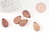 Perle goutte bois, bois naturel, Perle géométrique,perle goutte,création bijoux bois,21mm, x5 G2546