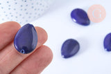 Perle goutte jade naturel bleu 25-18mm, pierre jade naturel ,bijoux en pierre naturelle, x1 G8383