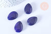 Perle goutte jade naturel bleu 25-18mm, pierre jade naturel ,bijoux en pierre naturelle, x1 G8383