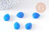 Perle goutte jadeite bleu facetté,jadeite naturel,pierre précieuse,15mm, x5 (G0386)