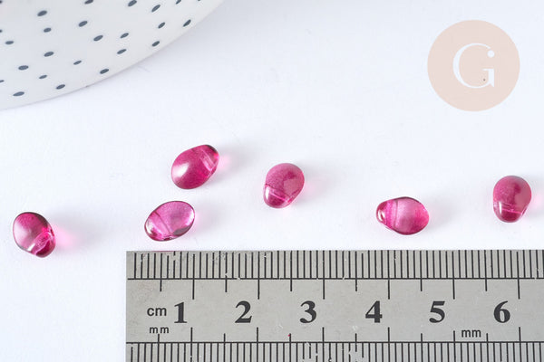 Perle goutte verre rouge foncé 8,5mm, perle cristal , x10 (G7231)