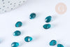 Perle goutte verre vert foncé 8,5mm, perle cristal création bijoux, x 10 G7230
