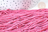 Perle heishi howlite naturelle rose 1mm, pierre naturelle, turquoise naturelle, perle en pierre, fil de 30cm, x1 (G7262)