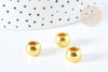 Perle intercalaire Pony Bead zamac doré 10mm, x20 (G8535)