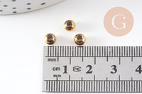 Perle intercalaire ronde acier inoxydable IP 304 doré 4mm, x10 (G10906)