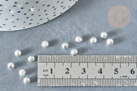Perle intercalaire ronde laiton argenté sablée 4mm , perle argentée texturée pour création bijoux, x20 (G8002)