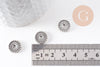 Perle intercalaire rondelle zamac argent vieilli 12mm, x10 (G0178)