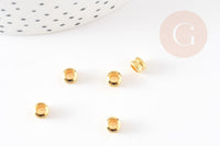Perle intercalaire tube laiton doré 5x4mm, x10 ou 20 ou 50 ou 100 (G6610)