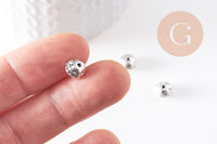 Perle intercalaire zamac argent gravé 8mm, x10 (G1681)