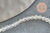 Perle jade blanche, fourniture créative, jade naturelle,jade,2mm,fil de 40 cm, x1 (G3101)
