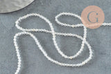 Perle jade blanche, fourniture créative, jade naturelle,jade,2mm,fil de 40 cm, x1 (G3101)