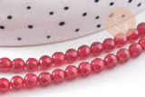 Perle jade rouge bordeau,pierre,perle facette,jade,4mm,fil de36 cm x1 (G1111)