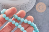 Perle jade teinté imitation amazonite ronde 8mm, x1 fil de 40cm (G4707)