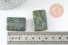 Perle jade vert oliver rectangle, fourniture créative, perles gémétrique,jade vert,pierre naturelle, perles pierre,35mm, x2 G0568