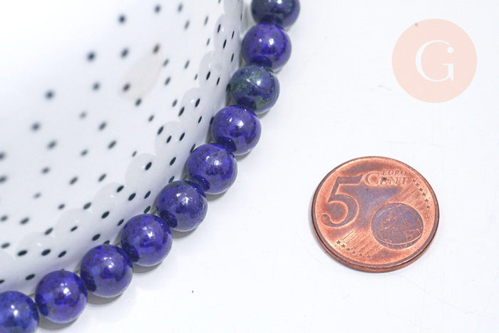 Perle lapis lazuli ronde 8mm,lapis bleu,pierre naturelle, perles pierre,lapis naturel,le fil de 20 cm (G5747)