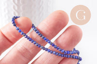 Perle lapis lazuli ronde facett,bijou pierre naturelle,lapis lazuli naturel, perle pierre,3x2mm,le fil de 39cm (G3558)