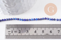Perle lapis lazuli ronde facett,bijou pierre naturelle,lapis lazuli naturel,pierre naturelle, pierre,3mm,le fil de 39 cm (G3877)