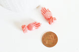 Perle main résine rose imitation corail 26.5mm, x2 (G3854)