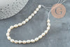 Perle naturelle blanche grain de riz 5-7mm grade A, x1 fil de 18cm (G6832)