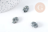 Perle ovale Yooperlite sodalite gris naturelle 19x9mm, x5 (G8279)