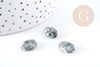 Perle ovale Yooperlite sodalite gris naturelle 19x9mm, x5 (G8279)