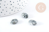 Perle ovale Yooperlite sodalite gris naturelle 19x9mm, x5 (G8279)