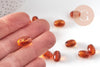 Perle ovale acrylique imitation ambre marron 14mm, x10 VALIDE