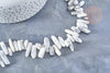 Perle ovale howlite blanche naturelle 13-22mm, x1 le fil 40cm (G8537)