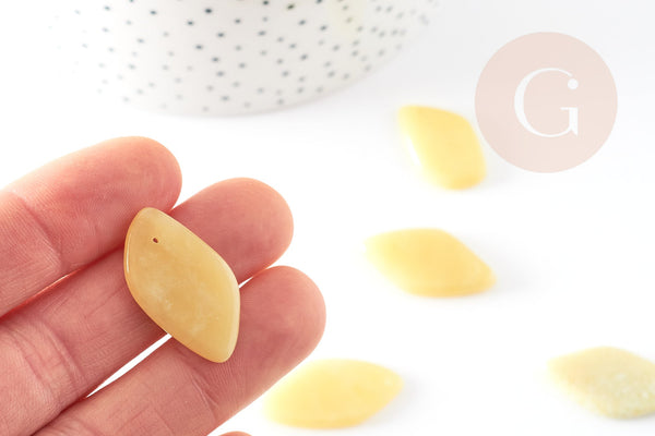 Perle ovale jade jaune feuille,pierre précieuse,pierre naturelle,jade jaune naturel,perle pierre roulée,23-33mm,x5 G1204