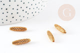 Perle ovale laiton brut,perle dentelle dorée 19mm x 5mm, création bijoux laiton brut, x5 G4883
