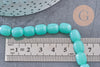 Perle ovale verre vert opaquet, des perles en verre imitation jade, fil de 39 perles,9.5mm x1 (G5368)