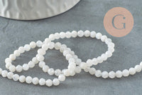 Perle pierre de lune naturelle facette 3.5-4mm, x1 fil de 40cm (G4657)