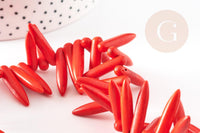 Perle pointe howlite orange, howlite naturelle,perle orange, perle pierre, fil de 90 x1 (G0566)