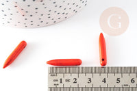 Perle pointe howlite orange, howlite naturelle,perle orange, perle pierre, fil de 90 x1 (G0566)