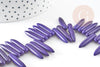 Perle pointe howlite violette, howlite naturelle, perle violette, perle pierre, x10 perles ou x1 fil de 80 (G1495)