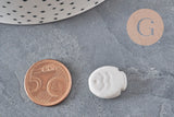 Perle poisson céramique blanche 17mm, x5 (G11338)-Perles-Gingerlily Perles