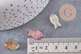 Perle poisson verre multicolore 15.5mm, x10 (G10822)