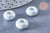 Perle porcelaine blanche irisé donut 15-16mm, perle céramique, céramique blanche, x10 (G3311)