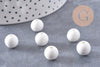 Perle porcelaine blanche, perle lisse céramique, fabrication bijoux, céramique blanche, 10mm, x10 G5383