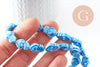 Perle porcelaine coeur bleu clair irisé 16mm, x24 (G9798)