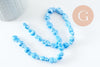 Perle porcelaine coeur bleu clair irisé 16mm, x24 (G9798)