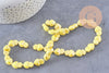 Perle porcelaine jaune coeur irisé 16mm, x20 (G3535)