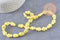 Perle porcelaine jaune coeur irisé 16mm, x20 (G3535)