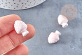 Perle porcelaine rose clair pomme de pin 19mm,perle céramique, céramique blanche, x10 (G8693)