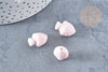 Perle porcelaine rose clair pomme de pin 19mm,perle céramique, céramique blanche, x10 (G8693)