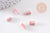 Perle porcelaine rose, perle céramique, porcelaine rose clair,perle tube, création bijoux,10mm, x5 G2542