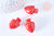 Perle porcelaine rouge pomme de pin,perle céramique, céramique blanche,19mm, x10 G7876