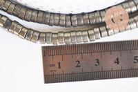 Perle pyrite heishi disque 6mmx4mm,fabrication bijoux perle pyrite naturelle, pierre,x1 fil de 40cm (G6219)