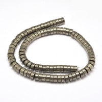 Perle pyrite heishi disque 6mmx4mm,fabrication bijoux perle pyrite naturelle, pierre,x1 fil de 40cm (G6219)